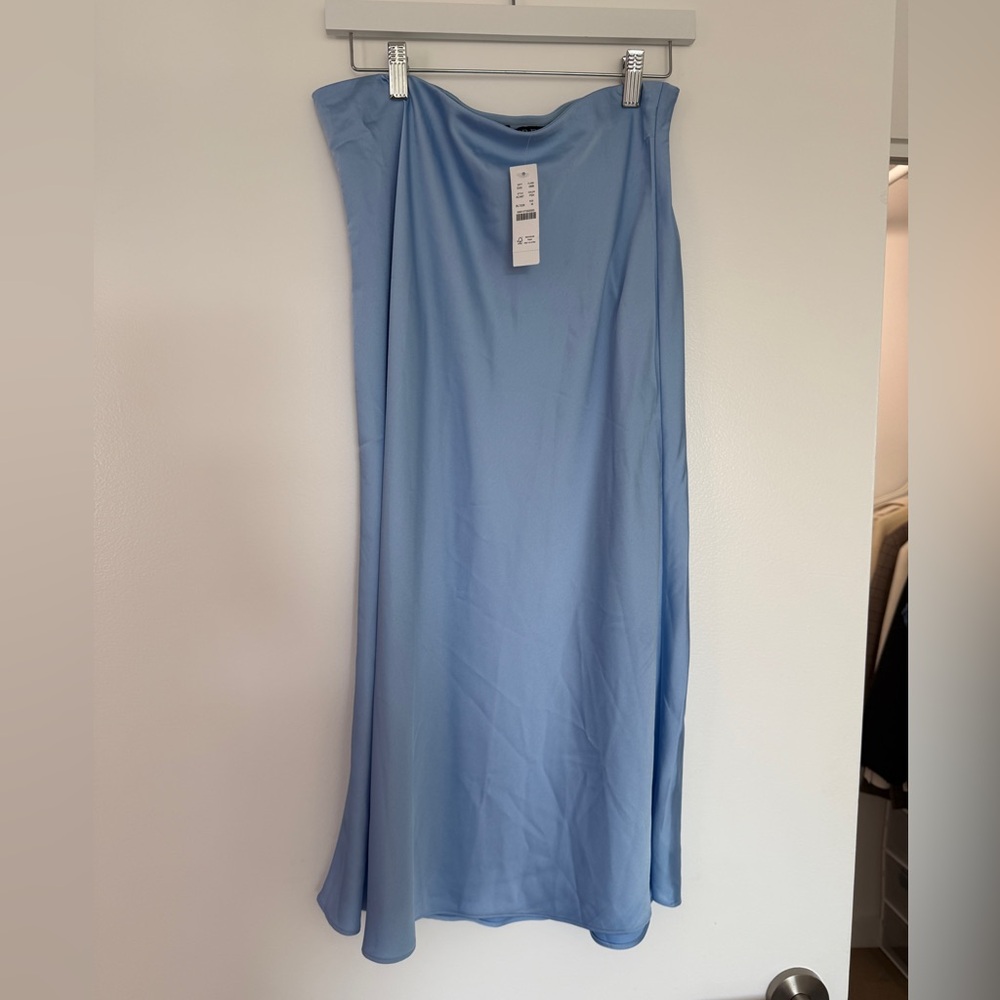 NWT J. Crew Sky Blue Satin Skirt